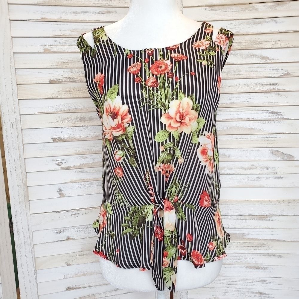Floral striped top